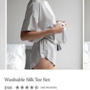 Silk Tee Set in Cloud